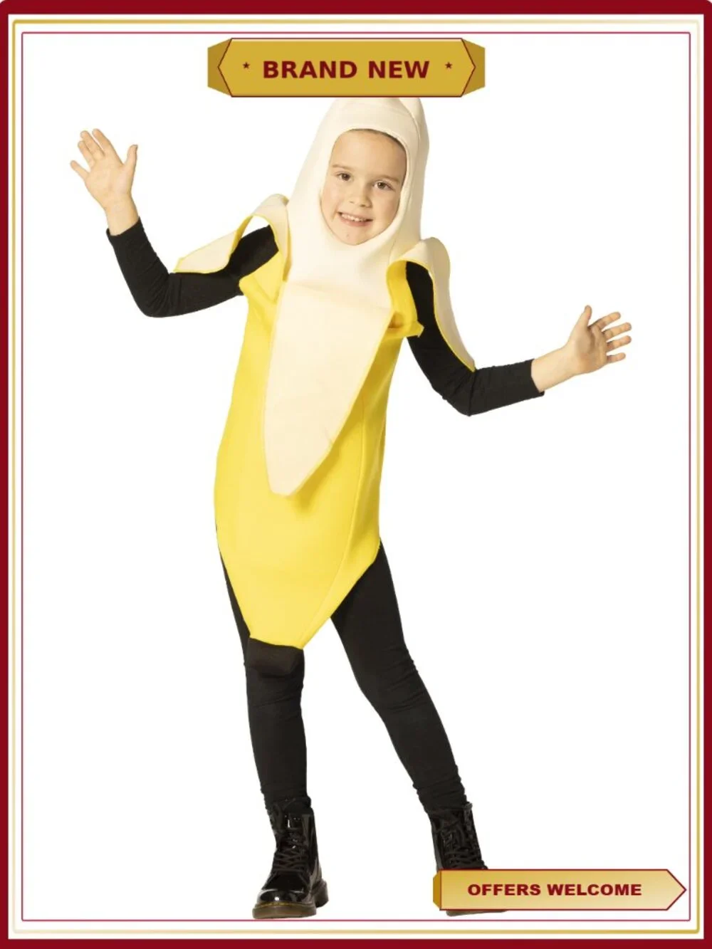 Kids Peeled Banana Halloween Costume Foam Tunic Size 3-6